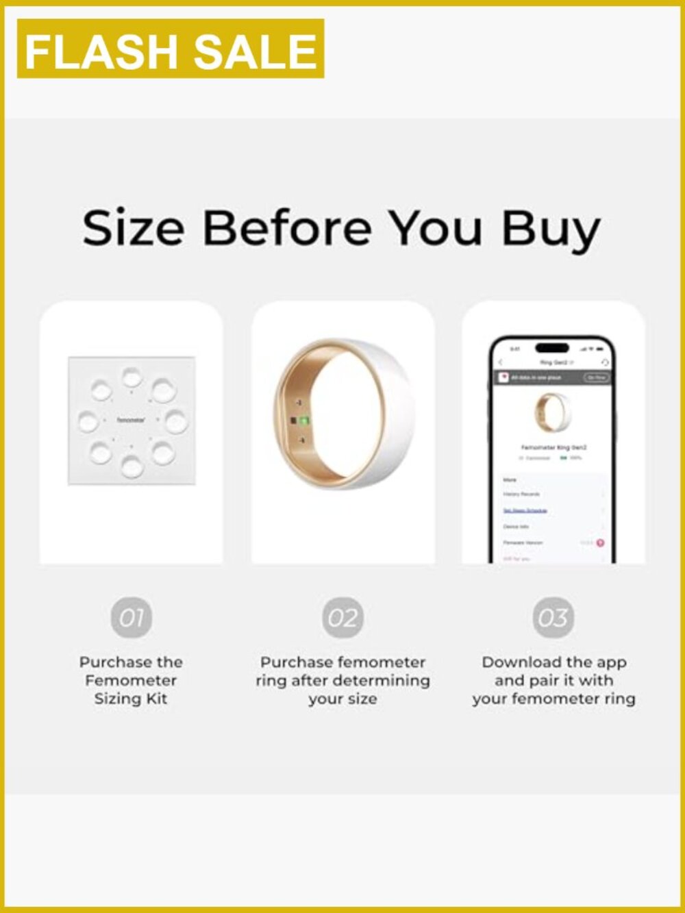 Smart Ring Gen2 Ceramic Sleep Heart Rate Fertility Tracker Size 8 - Picture 2 of 6